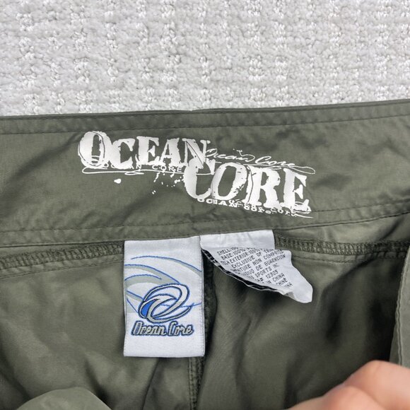 Y2K Ocean Core Board Shorts Men 36 Green Hawaiian Floral Palm tree AOP Swim - Picture 6 of 13